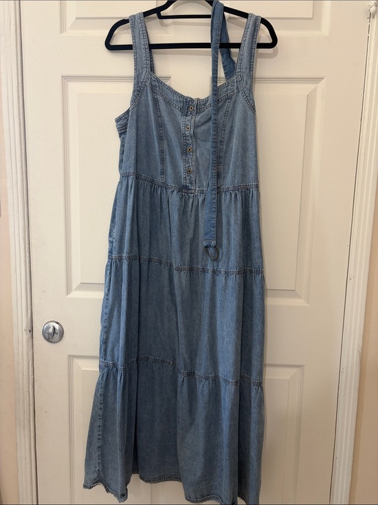 Dresses & Skirts - Women's Light Blue Denim Maxi Dress